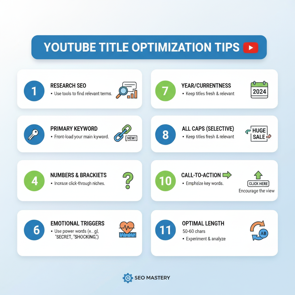 4. Use Numbers, Lists, and Brackets to Draw Attention — 11 essential youtube video title tips key points