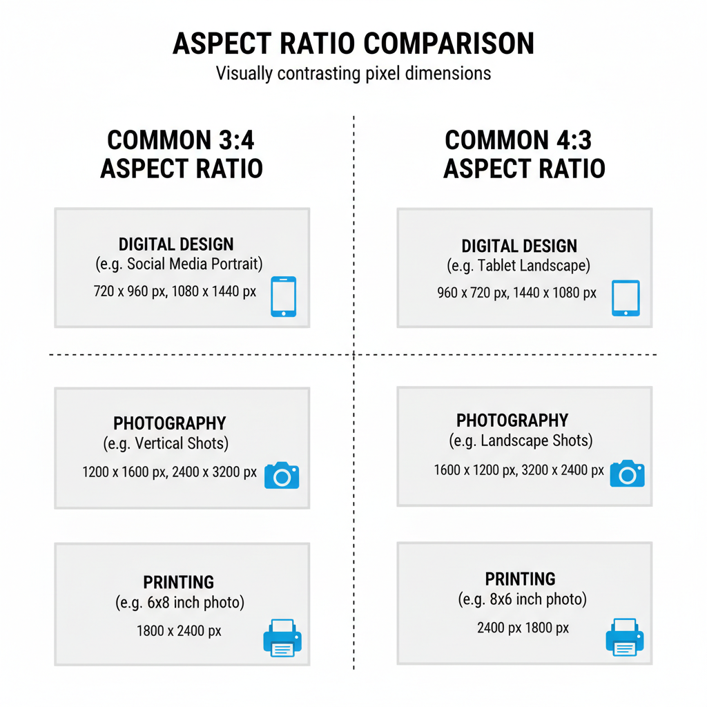 Use Cases Across Photography, Printing, and Digital Design — 3 4 ratio in pixels