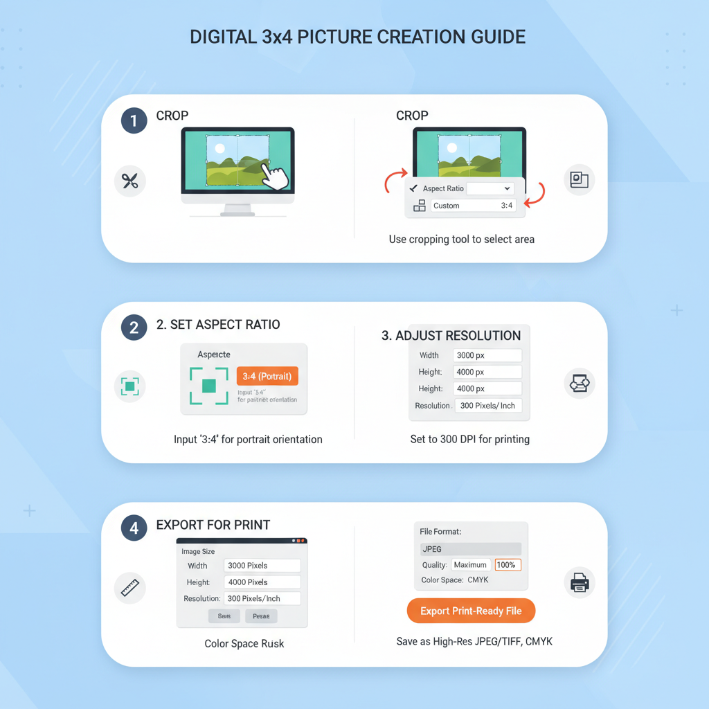 How to Create a 3 by 4 Picture Digitally — 3 by 4 picture