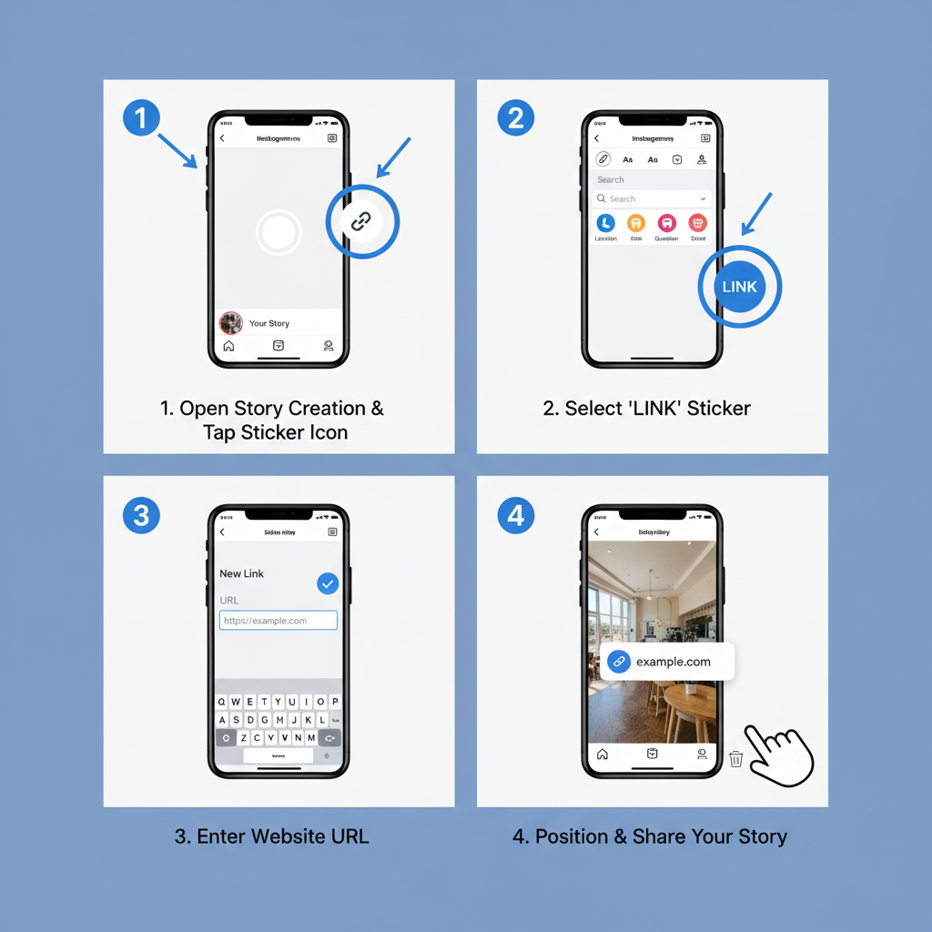 Create a Story Background — adding website to instagram story