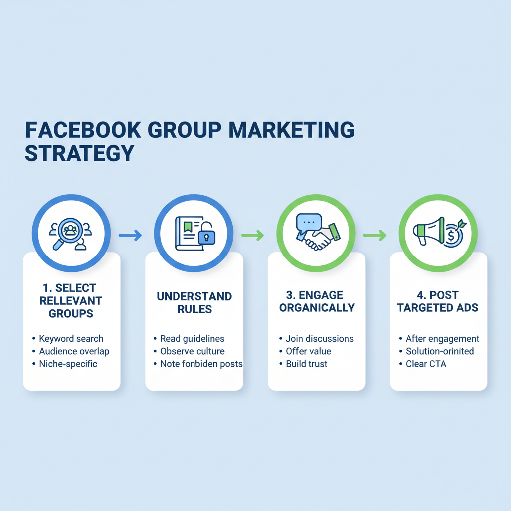 Research and Join Niche-Relevant Groups with Active Member Participation — ads in facebook groups