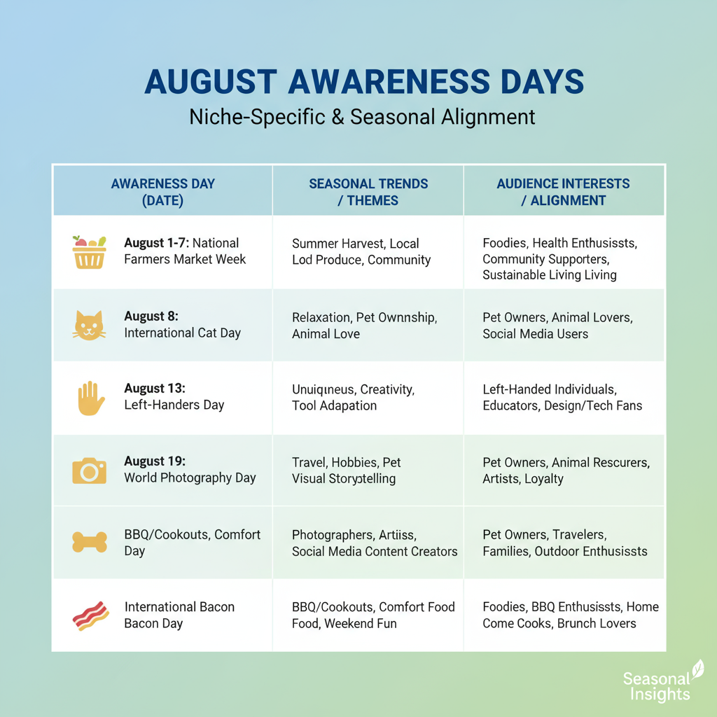 Mapping Content Pillars to August's Seasonal Relevance — august social media calendar content ideas strategy