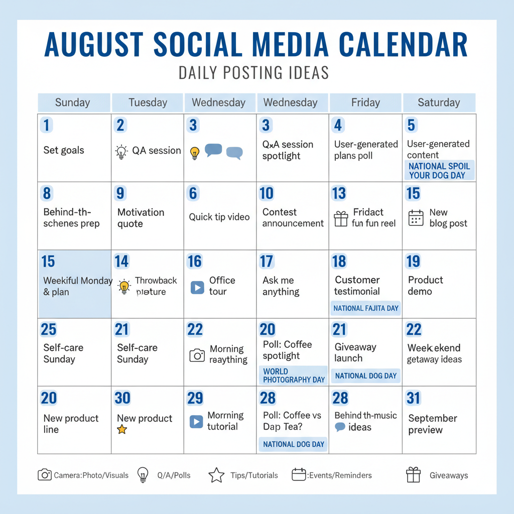 Aligning August Content With Seasonal Trends — august social media calendar content ideas