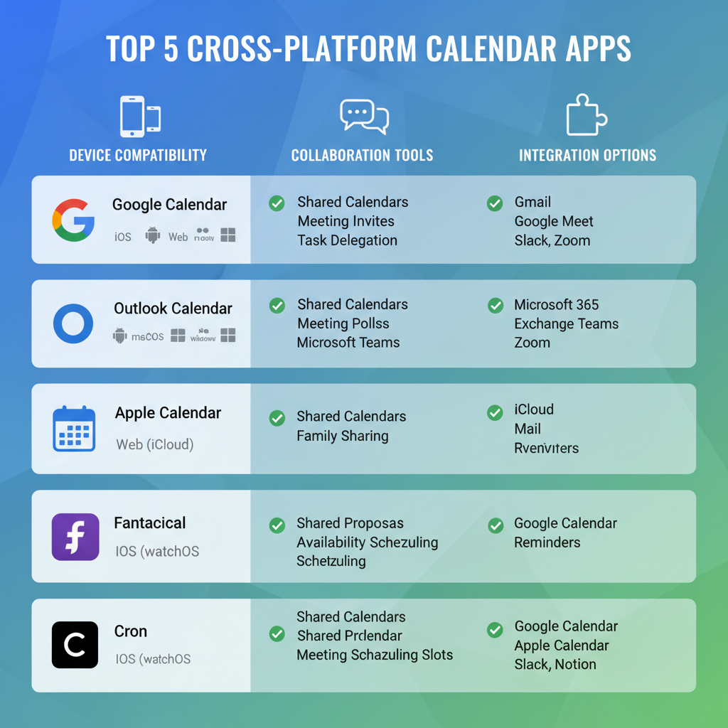 Comparison of UI/UX and Performance — best calendar app cross platform