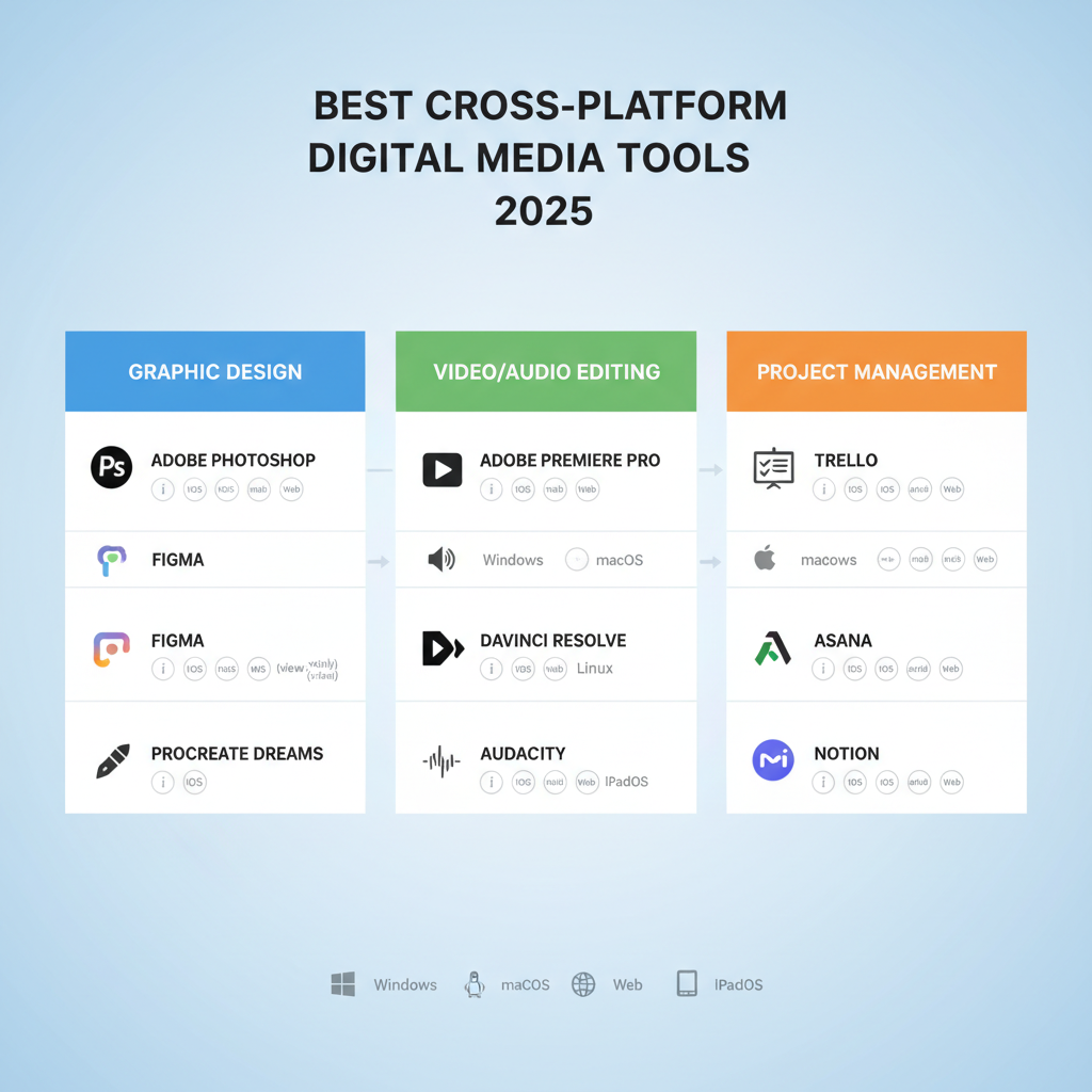 Top Cross-Platform Graphic Design & Content Creation Tools — best digital media tools cross platform support 2025