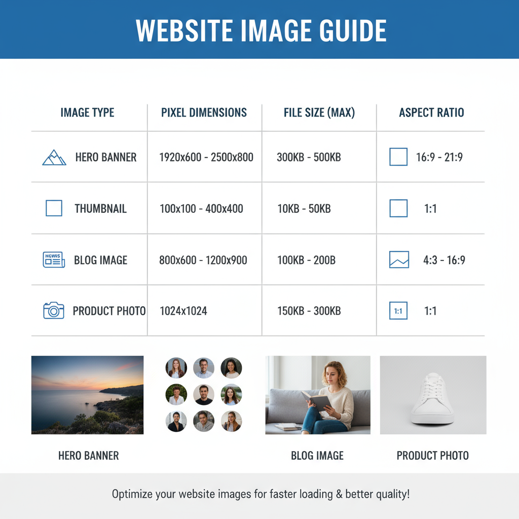 Recommended Pixel Dimensions for Common Website Images — best picture size for website