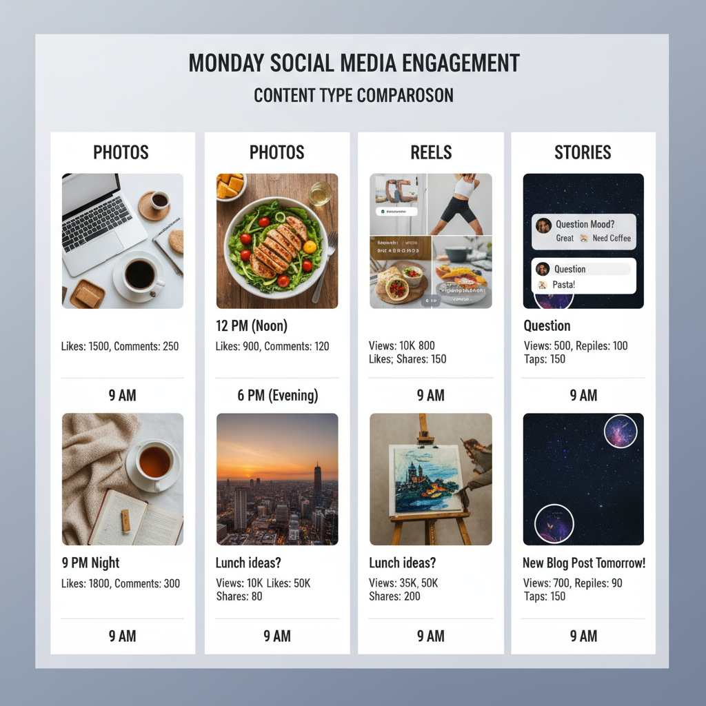 Recommended General Posting Windows for Mondays — best time to post monday instagram