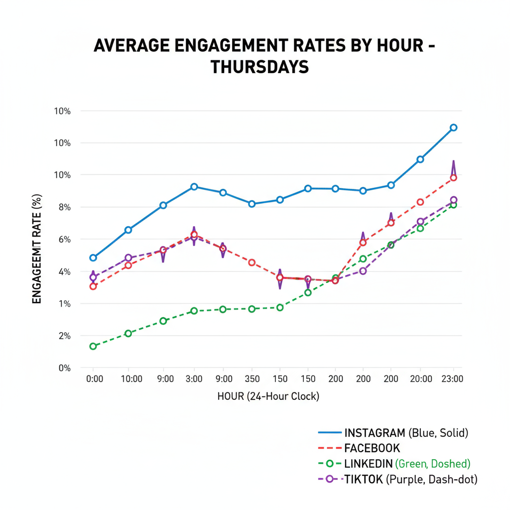 Thursday Posting Data by Platform — best time to post on thursdays