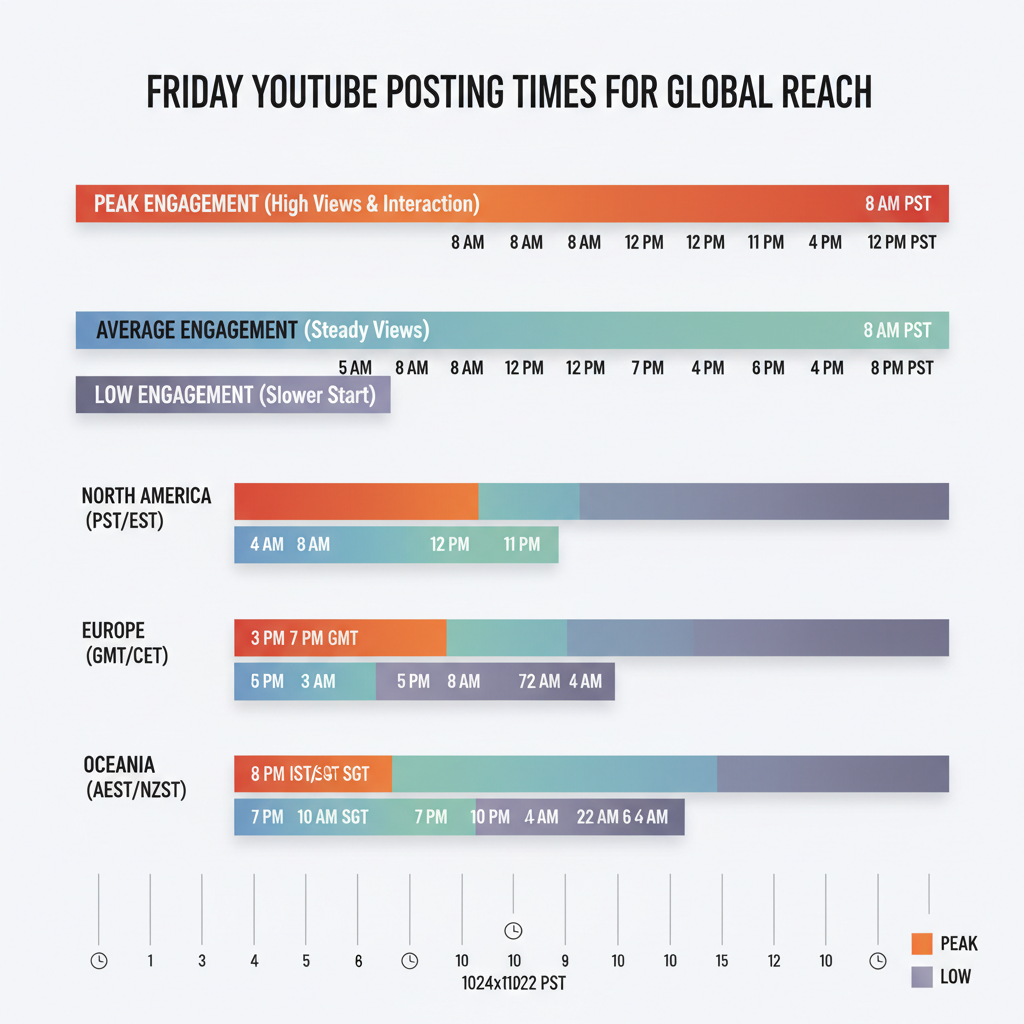 Global vs. Regional Audience Time Zones — best time to post on youtube friday