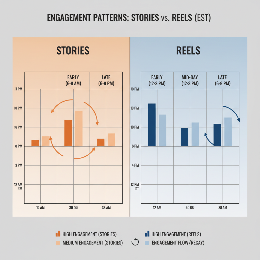 General Engagement Patterns in EST — best times to post on instagram est