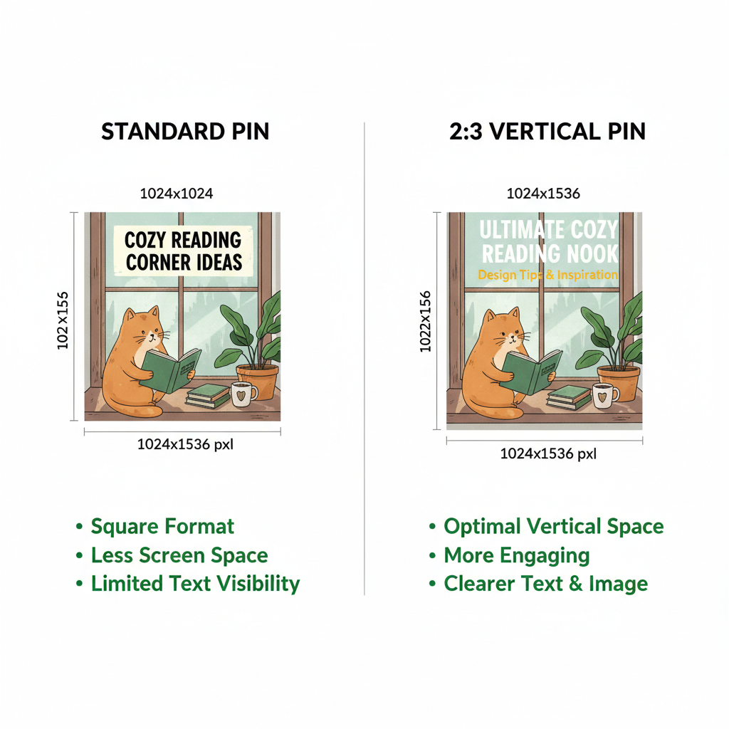 Design Eye-Catching Vertical Pins (2:3 Ratio) — boost pinterest engagement brands creators