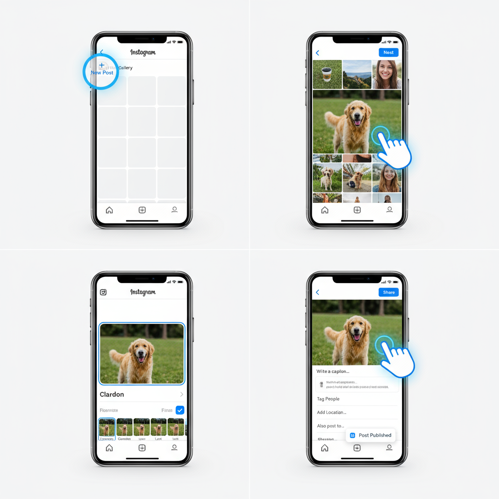 Steps to Add a Picture When Creating a New Post — can i add a picture to my post on instagram