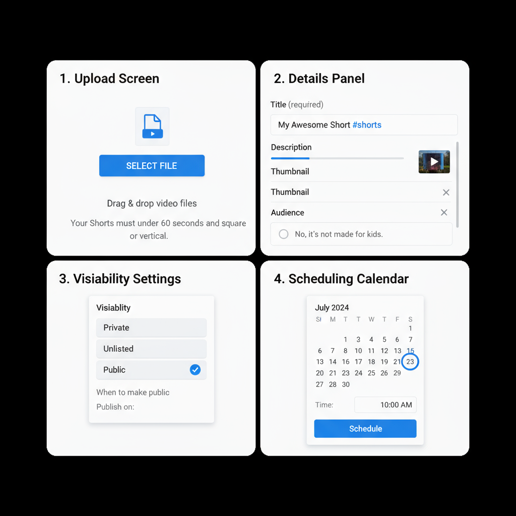 Steps — can you schedule youtube shorts