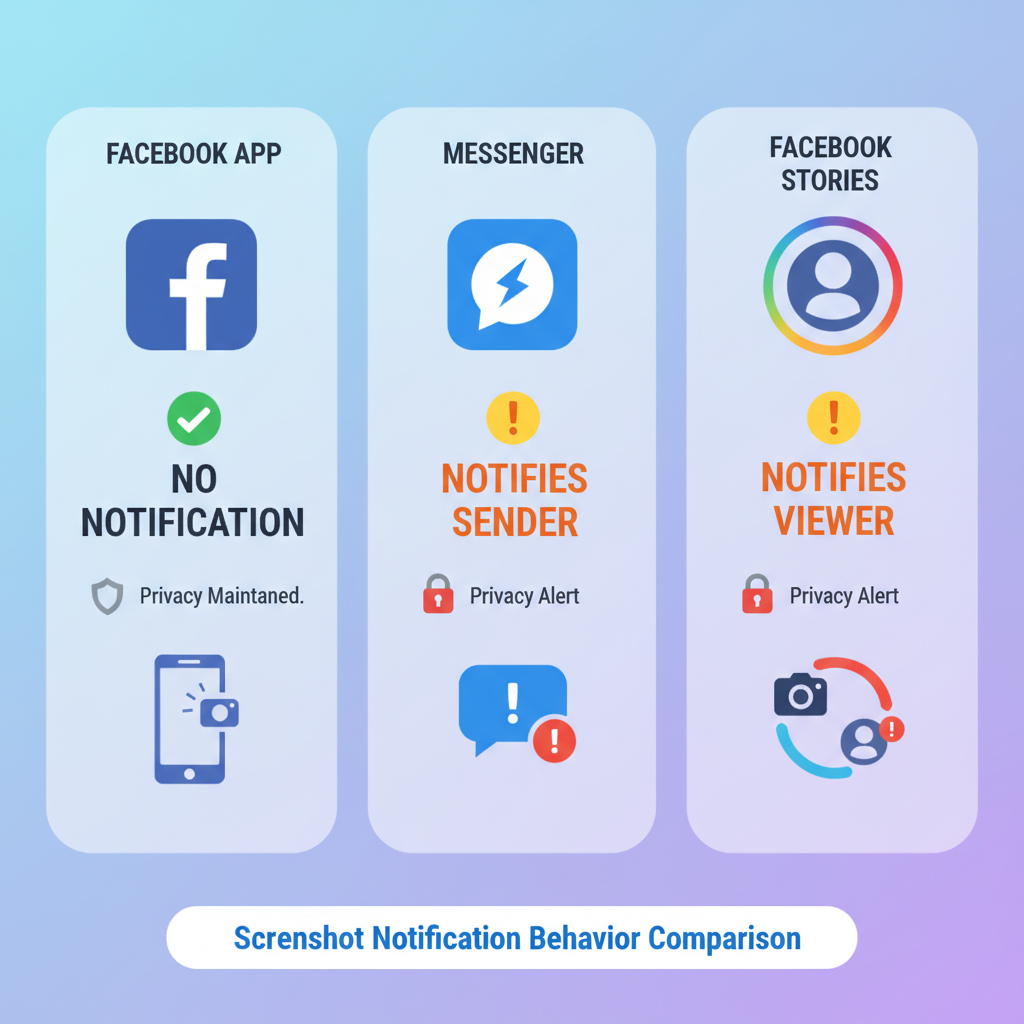 Differences Between the Facebook App, Messenger, and Stories — can you screenshot facebook