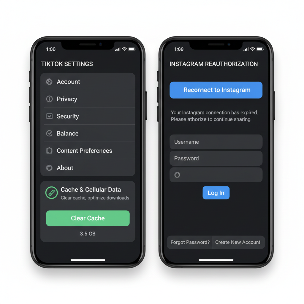 Step 1: Check Your Internet Connection and App Server Status — cant link instagram to tiktok