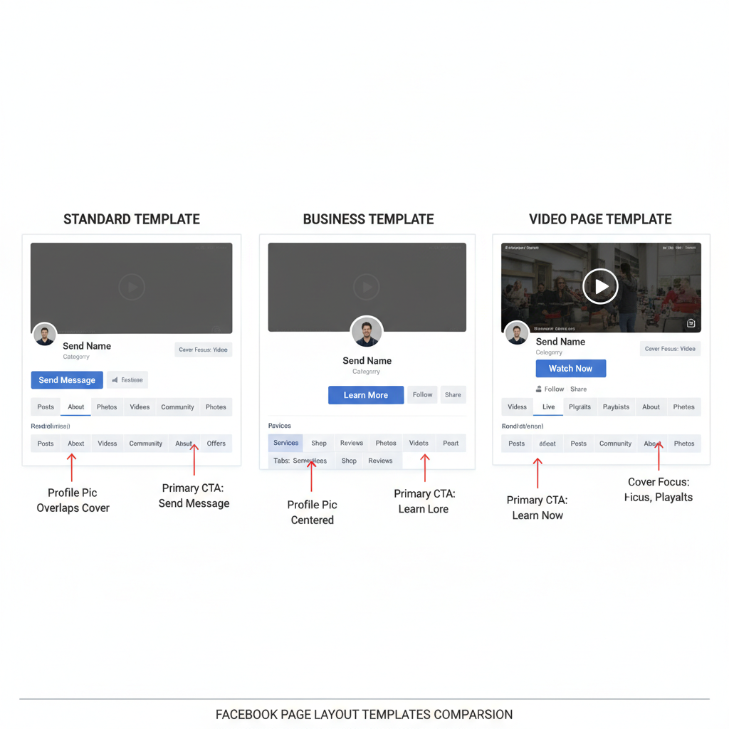 Access Page Settings to Find Layout and Template Customization Tools — change the layout of facebook page