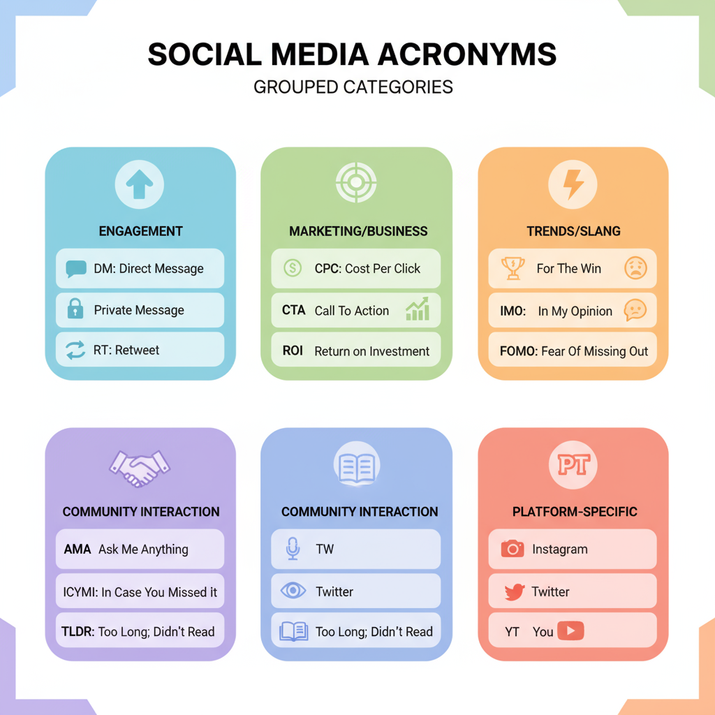 Common Social Media Acronyms for Engagement — common acronyms in social media and what they really mean