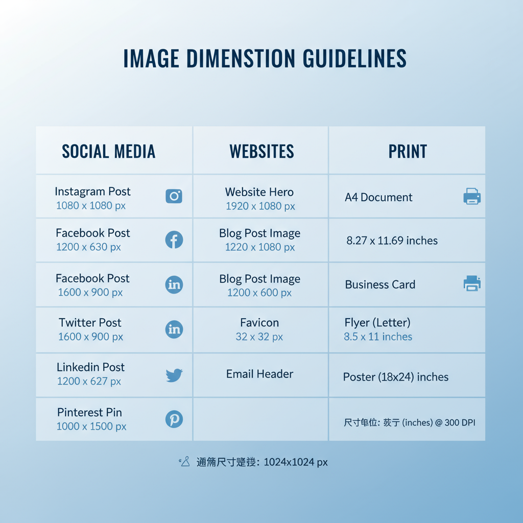 Common Picture Dimensions for Social Media — common picture dimensions