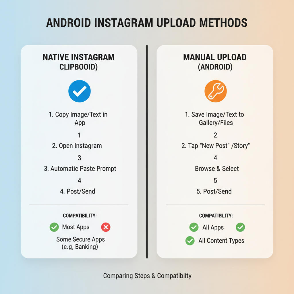 Method 1: Use Native Instagram Clipboard (If Available) — copy paste photo instagram story android