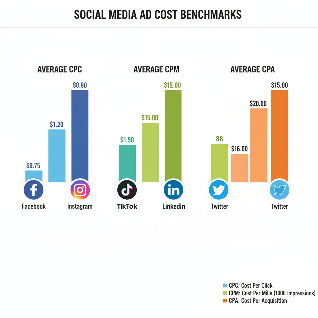 Breakdown of Average Costs by Platform — cost for social media ads