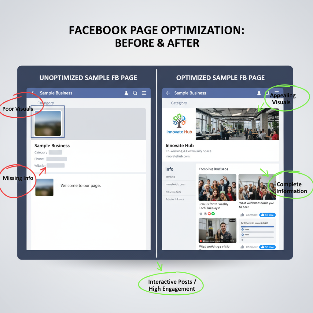 Design a Professional Profile Picture and Cover Image — create optimize sample facebook page for business