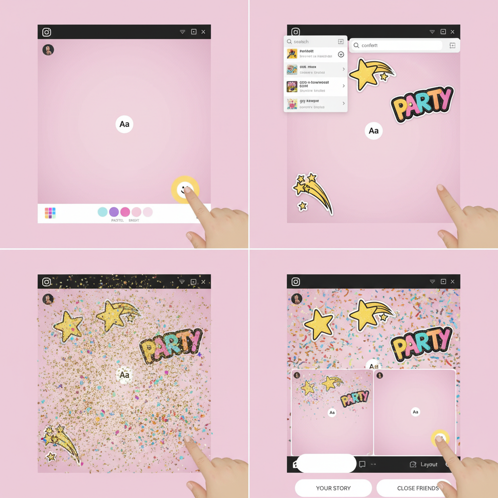 Use Animated Stickers, Confetti GIFs, and Fun Overlays — cute birthday instagram stories