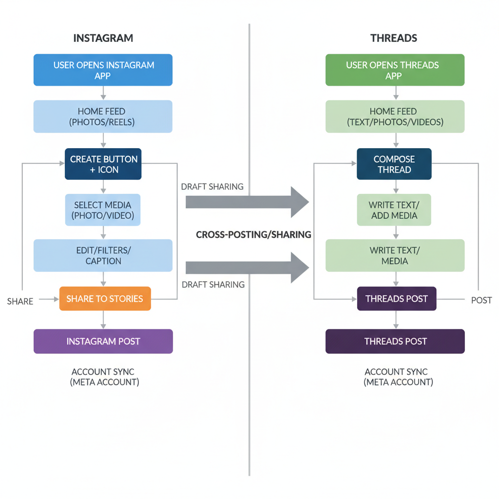 Comparison of Content Formats — difference between instagram and threads