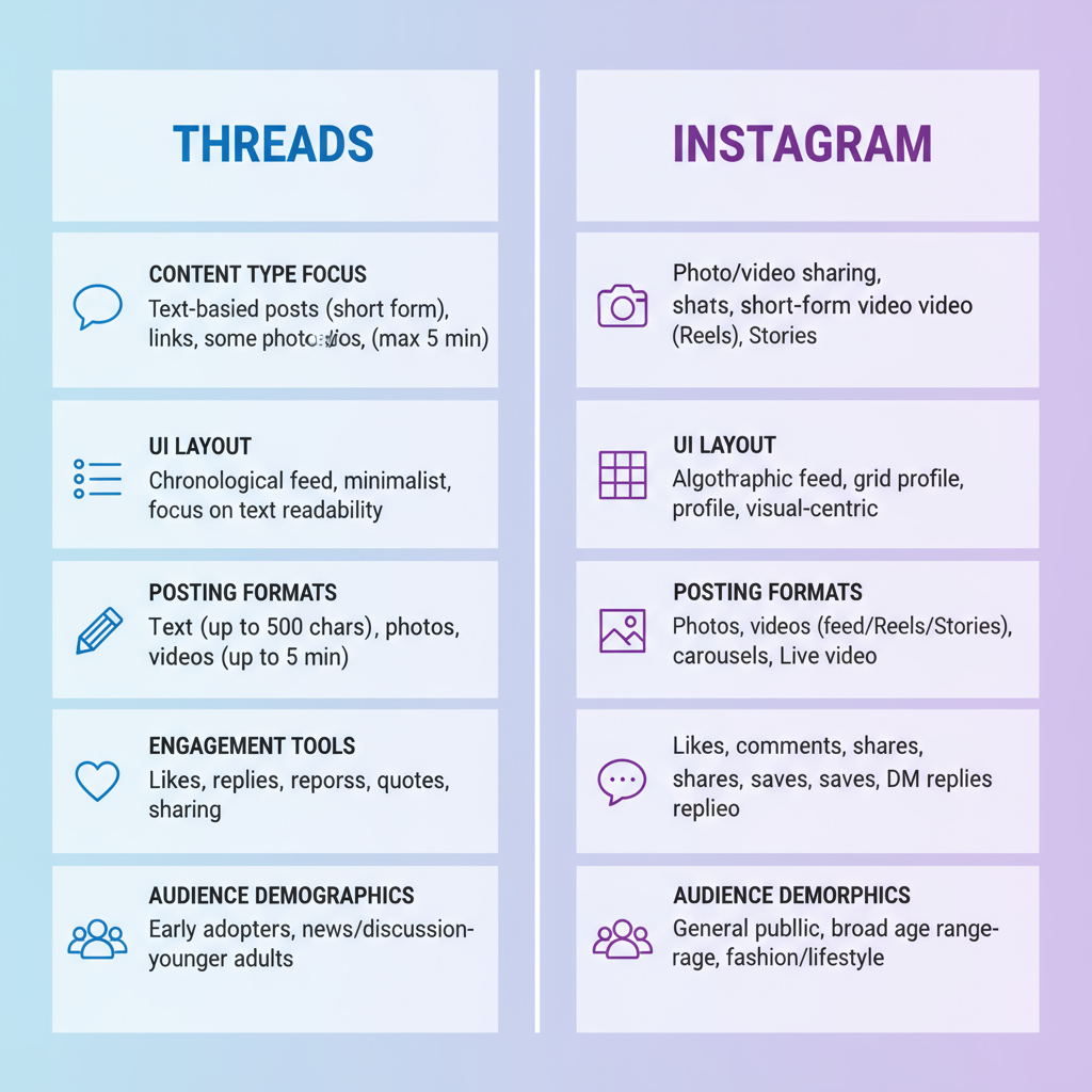 Threads: Text-Focused Conversation Platform — difference between threads and instagram