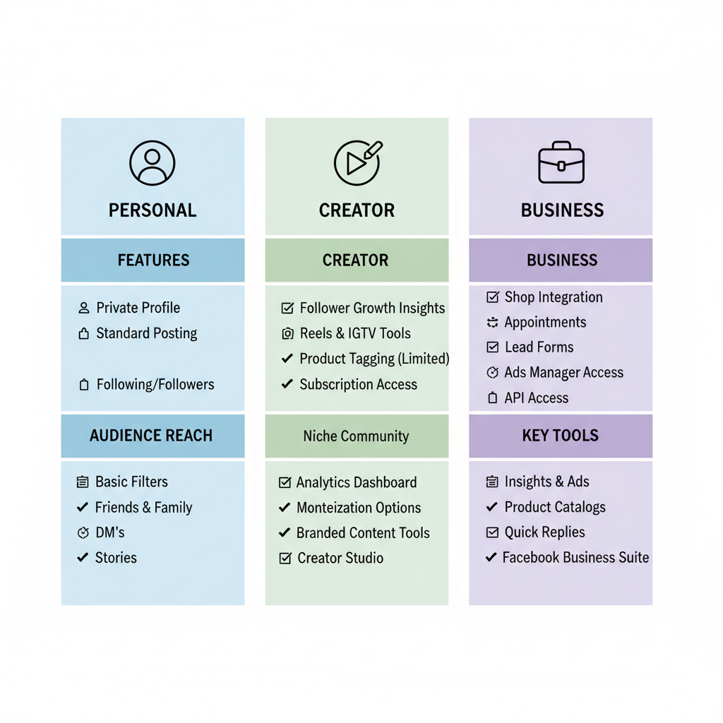 Introduction to Instagram Account Types — different kinds of instagram accounts
