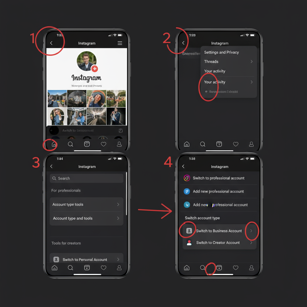 Business Account: Analytic Tools, Ads, Contact Options — different types of instagram accounts