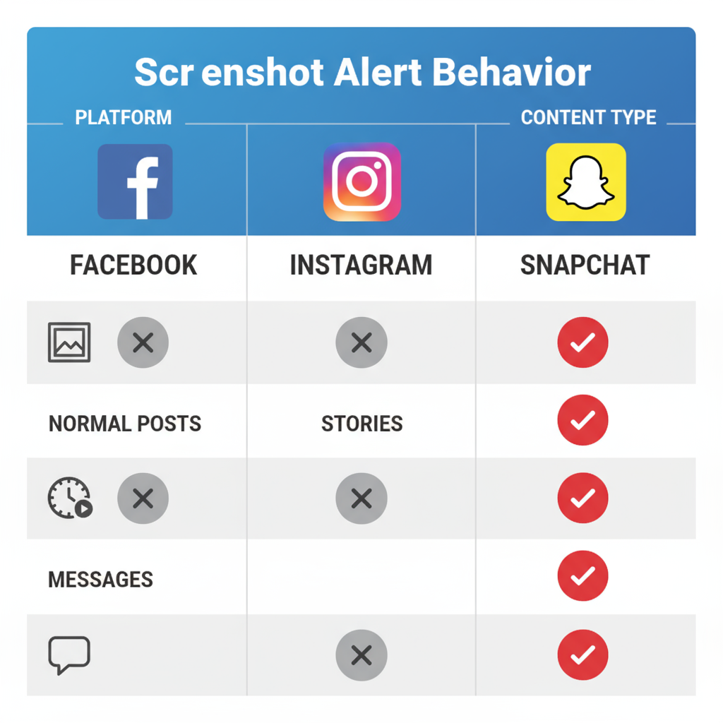 Comparing Facebook With Instagram and Snapchat Screenshot Policies — does facebook know when you screenshot
