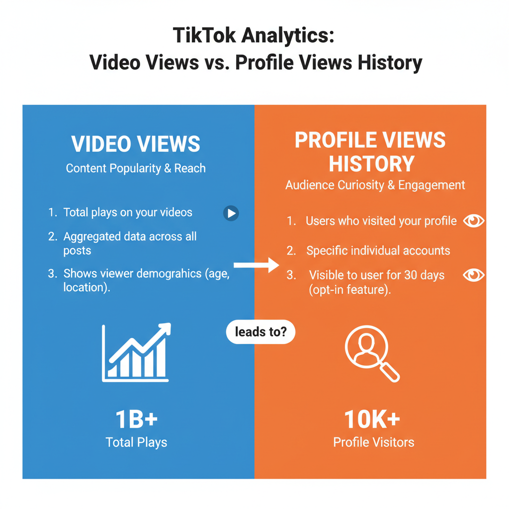 Video Views vs. Profile Views — does it show who views your tiktoks