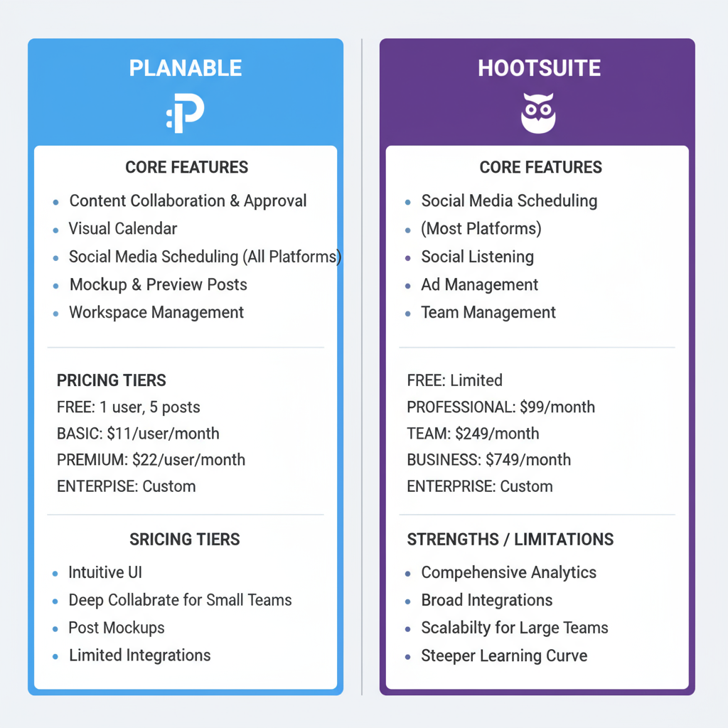 Planable’s Unique Features — evaluating planable hootsuite alternative