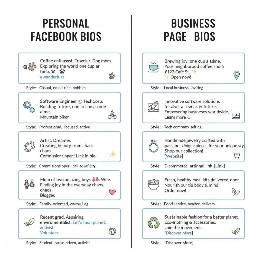 Key Elements of an Engaging Facebook Bio — example facebook bio