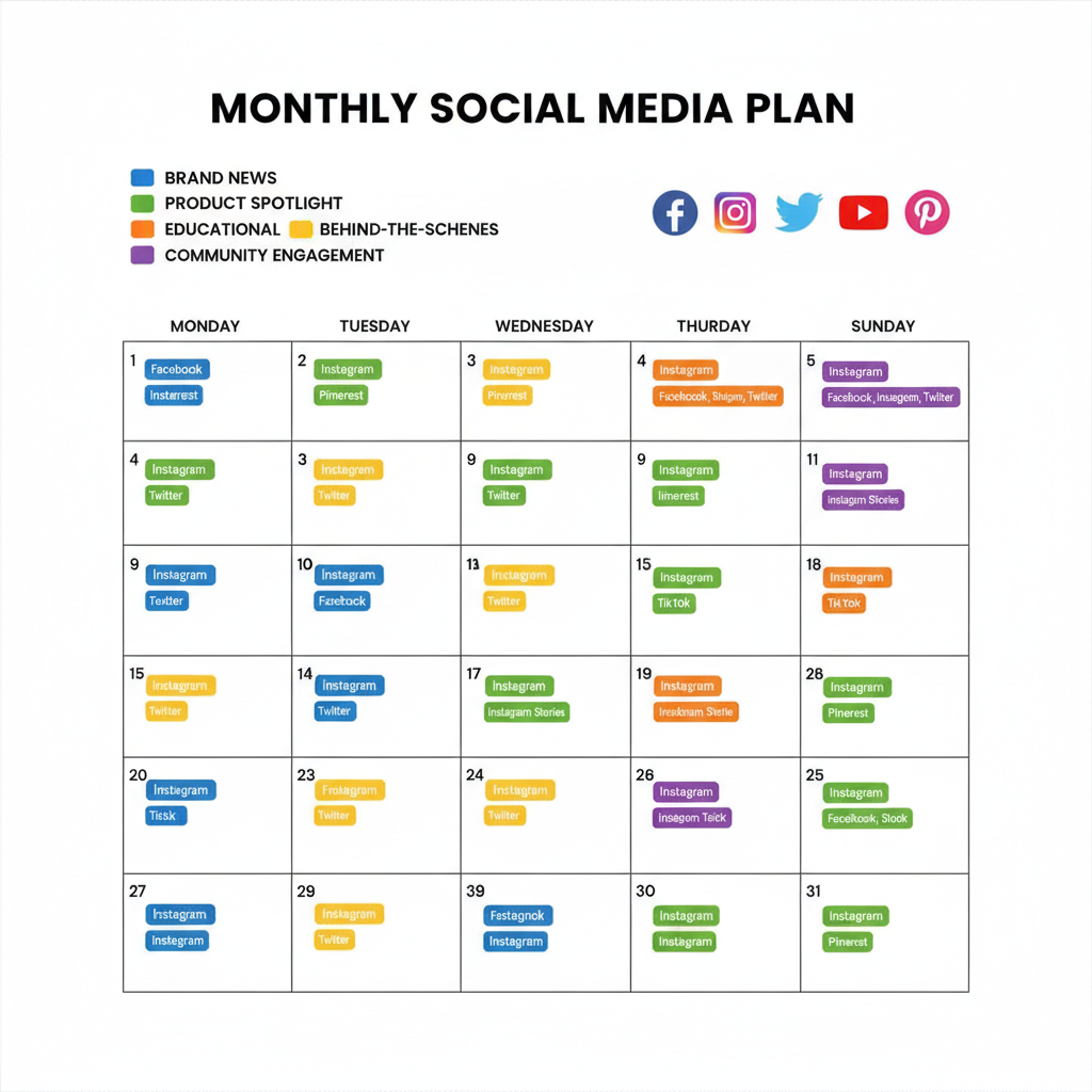 Key Elements to Include in Your Social Media Calendar — example of a social media calendar