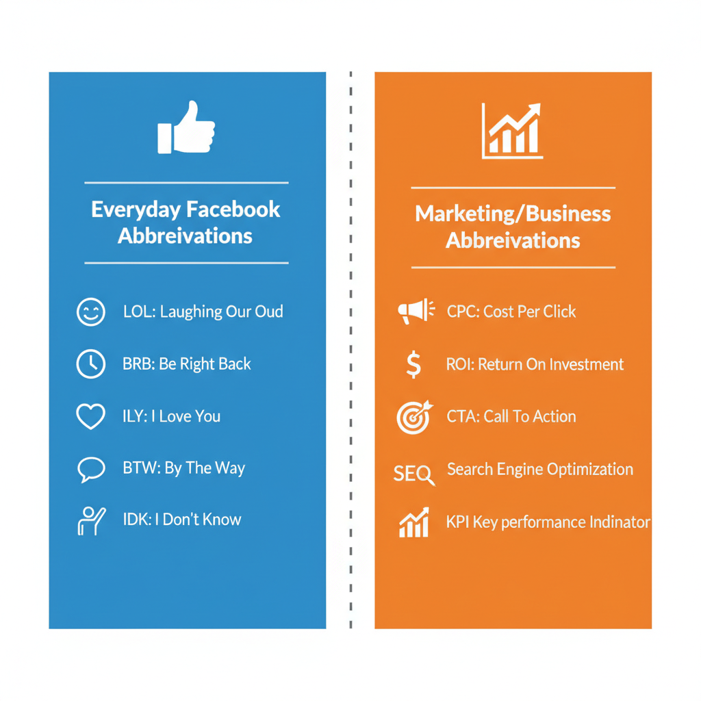 Key Marketing Abbreviations — facebook abbreviation guide