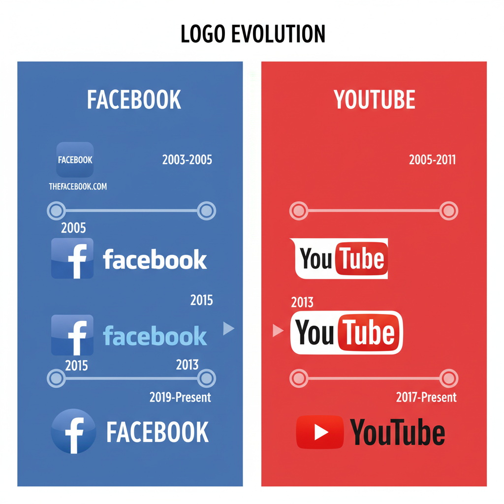 YouTube Logo Evolution: From Screen Icon to Play Button — facebook and youtube logo