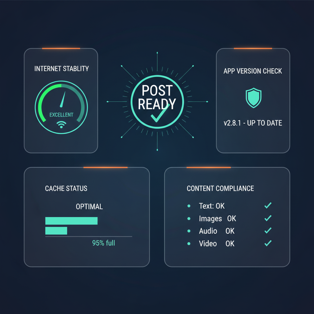 Check Internet Connection Stability Before Posting — facebook posts not posting