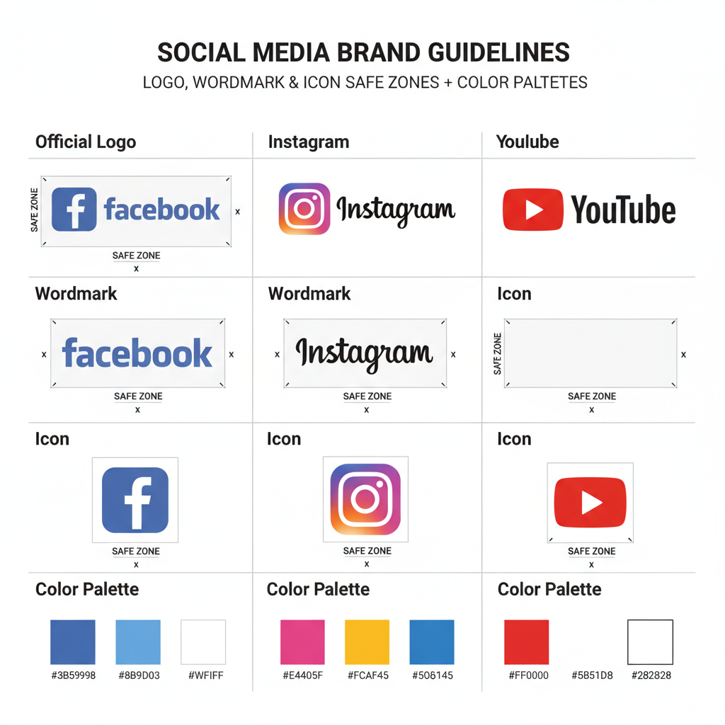 Maintaining Aspect Ratio and Clear Space — fb instagram youtube logo branding guidelines