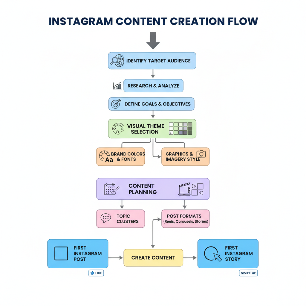 Set Up a Consistent Visual Theme — first posts and stories on instagram