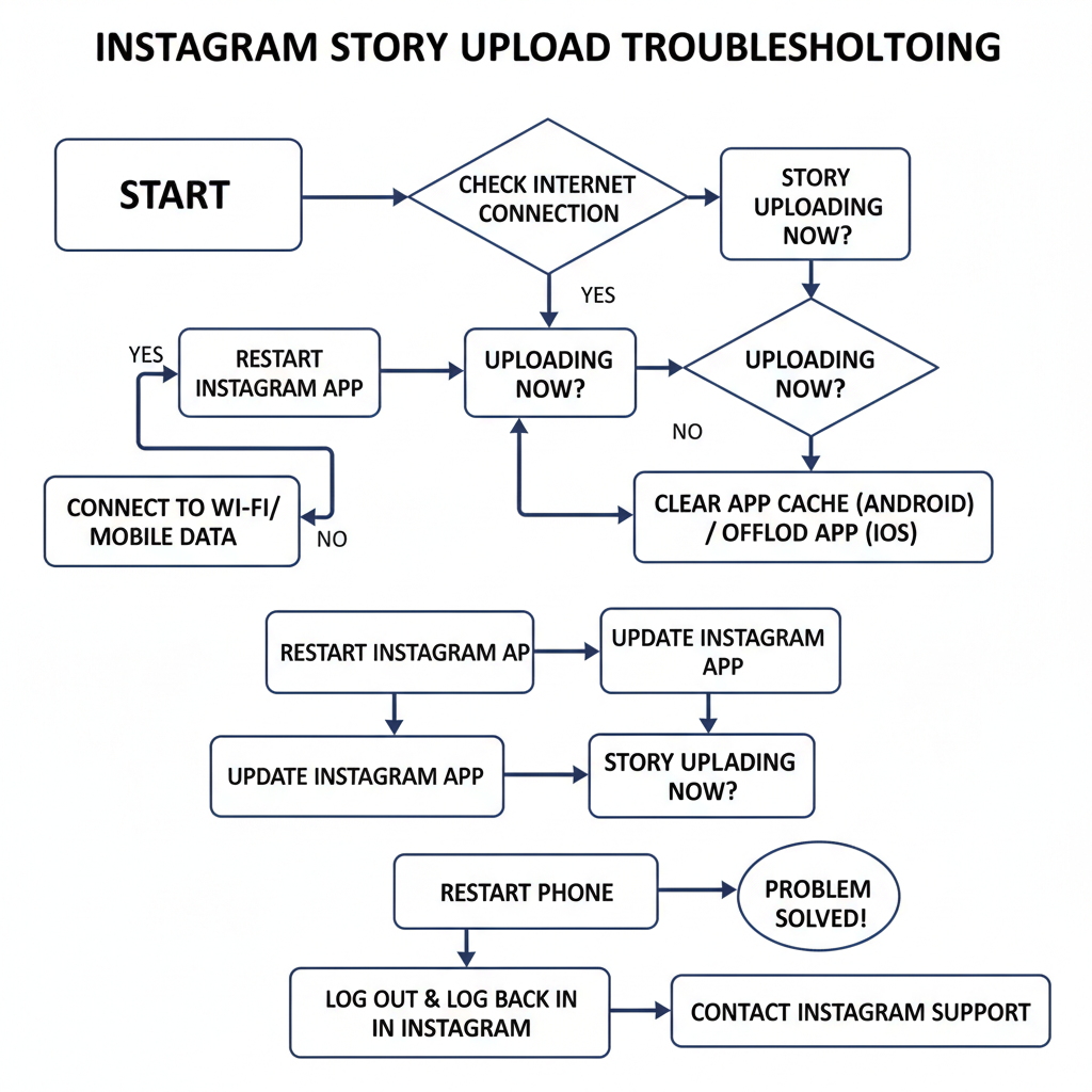 Log Out and Log Back In — fix instagram wont upload story