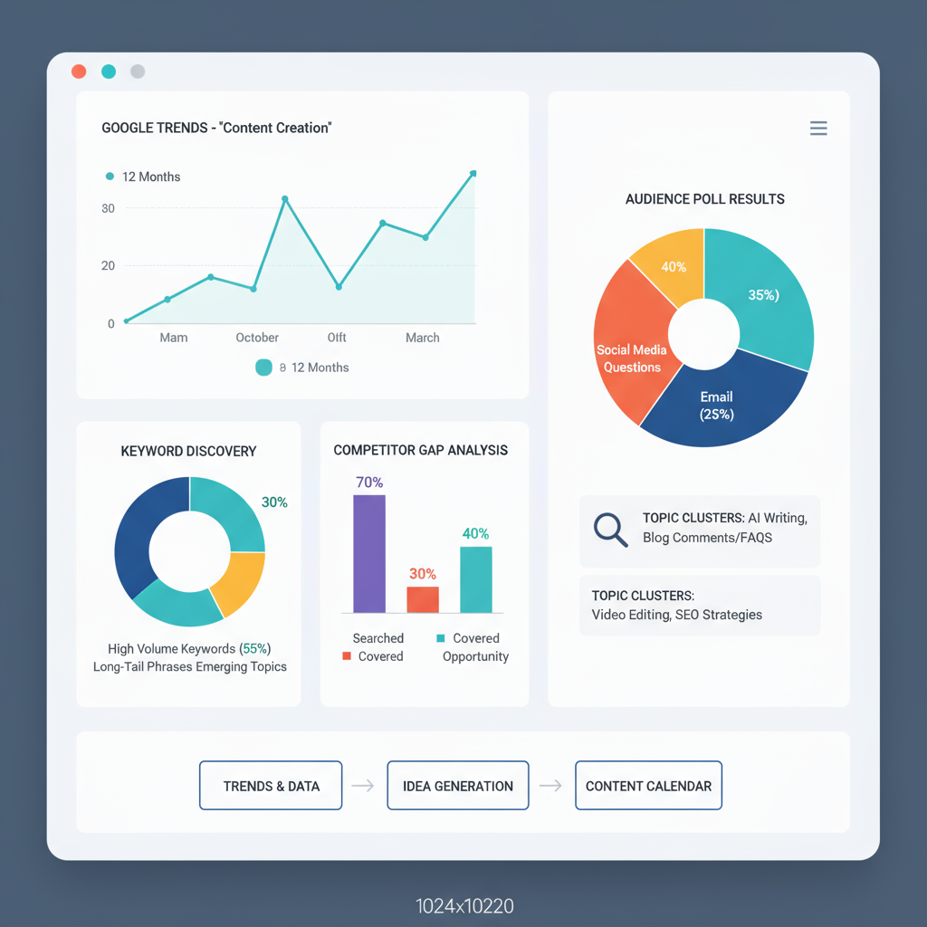 Research Trending Topics with Google Trends and Industry News — generate fresh content ideas