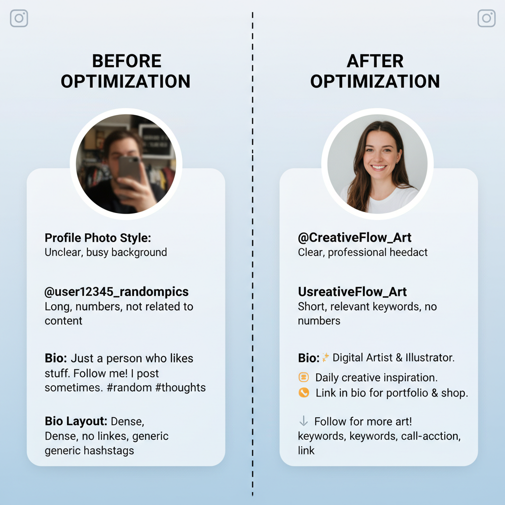 Optimize Your Profile Photo, Username, and Bio — get more instagram followers for free