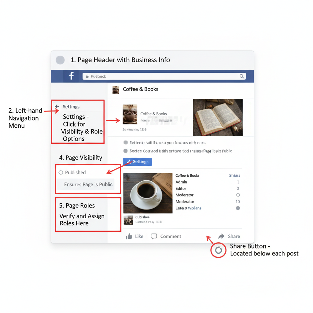 Mobile: — how can i share my business page on facebook