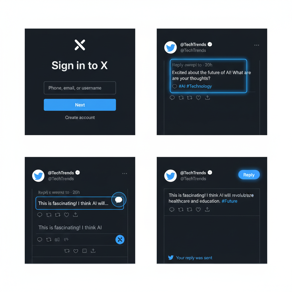 Step 1 – Log Into Your Twitter (X) Account — how do i comment on a tweet