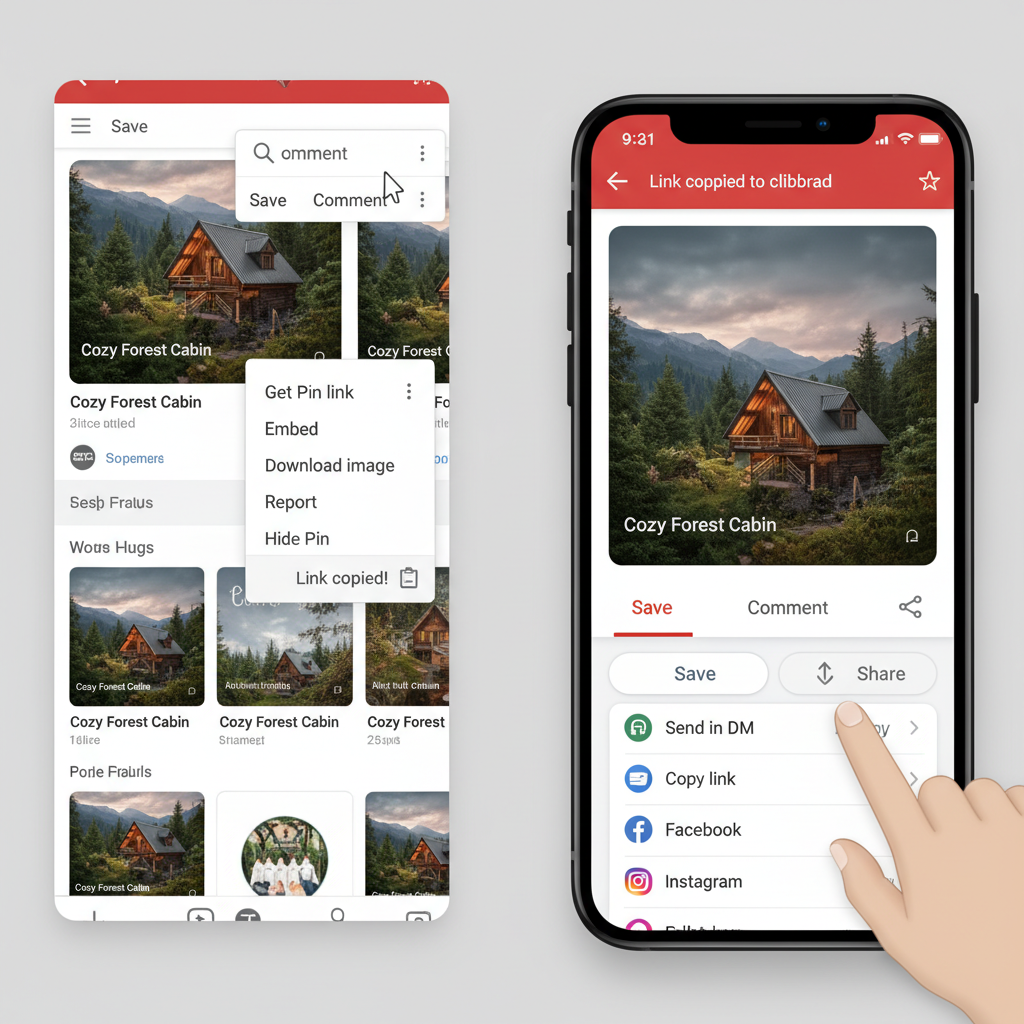 On Mobile: — how do i find my url on pinterest