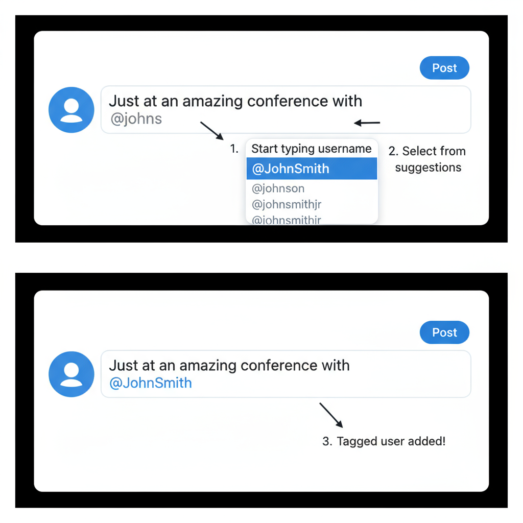 When Tagging Appears as a Notification — how do i tag someone in a tweet