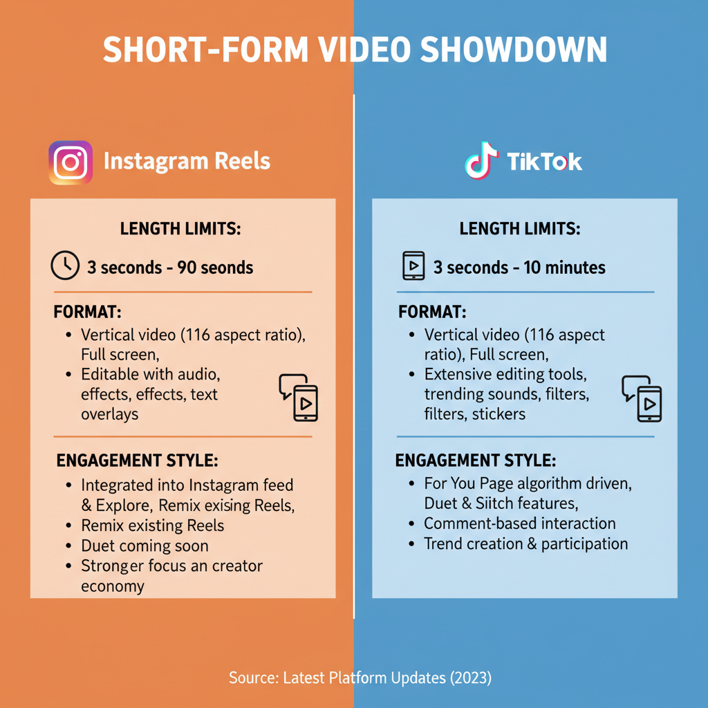 Instagram Reels vs TikTok — how long can video be on instagram post