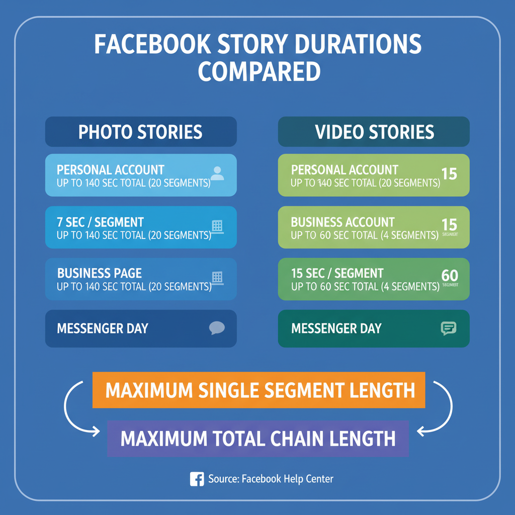 Photo Story vs Video Story Timing — how long is a facebook story