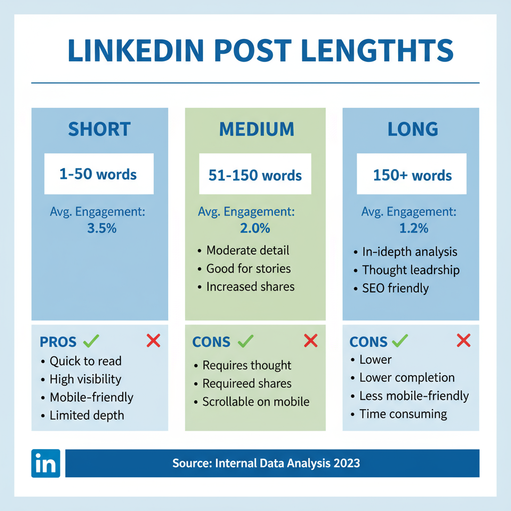 Pros and Cons of Long-Form Posts (600–1300 Words) — how long should a linkedin post be